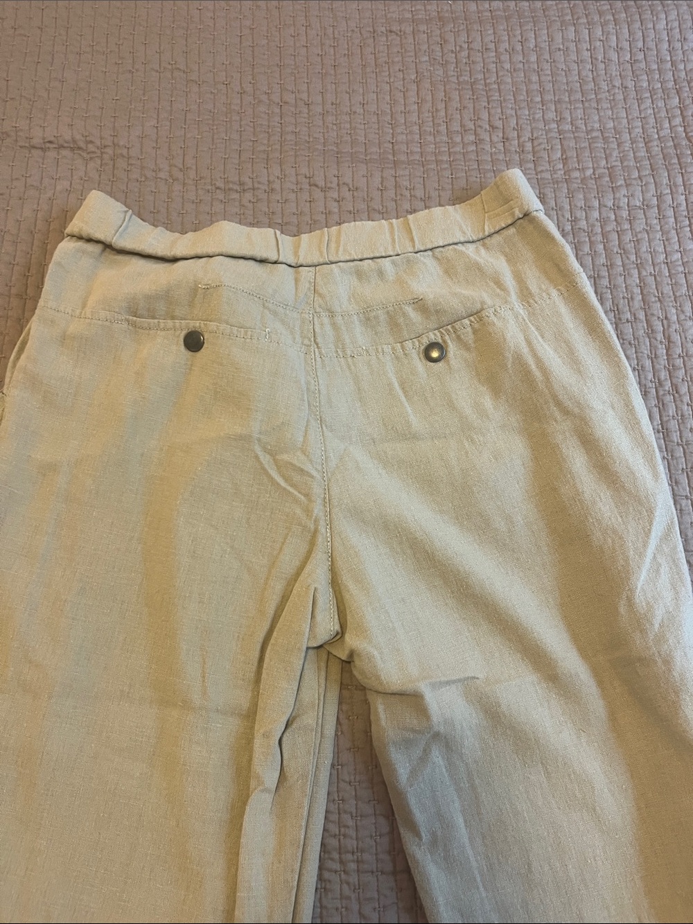 Daughters of the Liberation Light Beige Pleated Cross Button Casual Trousers - Picture 3 of 3